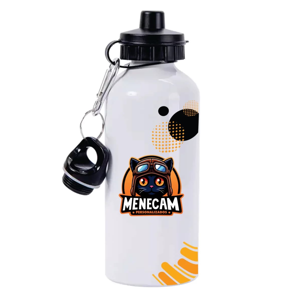 Kit 10 Squeezes Alumínio 2 tampas – 600ml