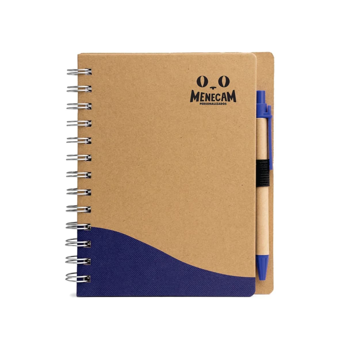 Kit 10 Cadernetas Kraft c/ detalhe Texturizado e Caneta 15×18